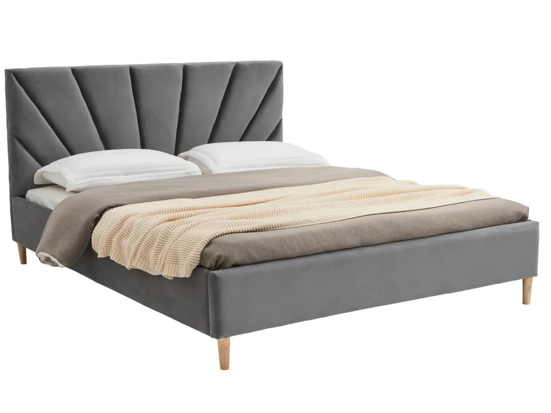 Letto imbottito 180x200 scandinavo Scandi Line 3 Velvet Grafite