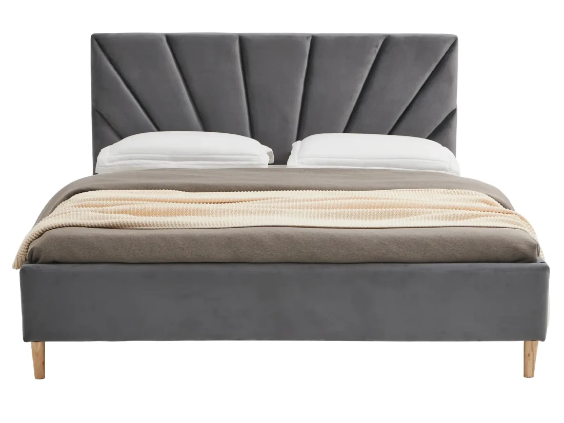Letto imbottito 180x200 scandinavo Scandi Line 3 Velvet Grafite