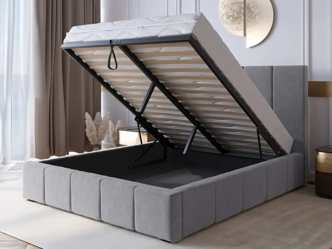 Letto imbottito con contenitore 160x200 PRO Line 18 colore Soro 90