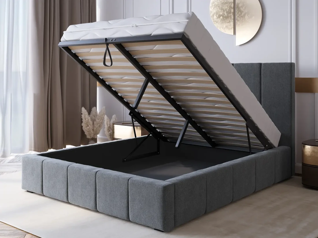 Letto imbottito con contenitore 160x200 PRO Line 18 colore Soro 97