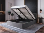 Letto imbottito 160x200 con materasso e contenitore TOP line 7 Velvet Grafite
