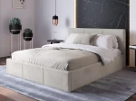 Letto imbottito 140x200 con materasso e contenitore TOP line 7 Velvet grigio