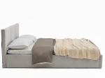 Letto imbottito 140x200 con materasso e contenitore TOP line 7 Velvet grigio