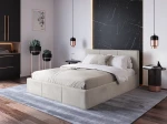Letto imbottito 160x200 con materasso e contenitore TOP line 7 Velvet grigio