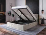 Letto imbottito 160x200 con materasso e contenitore TOP line 7 Velvet grigio