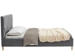 Letto imbottito 140x200 con materasso Scandi Line 3 Velvet Grafite