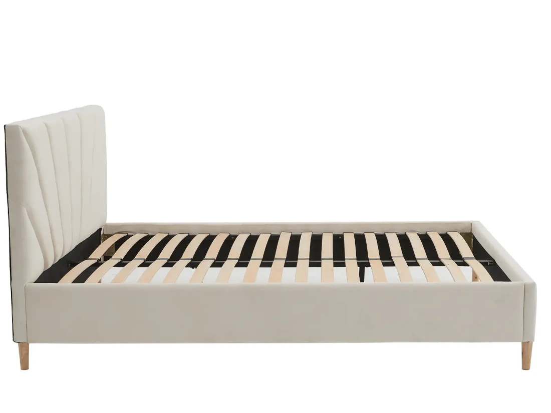 Letto imbottito 160x200 con materasso Scandi Line 3 Velvet Beige