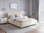 Letto imbottito 160x200 con materasso Scandi Line 3 Velvet Beige