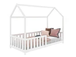 Lettino Montessori 80x160 cm a Casetta Bianco e sponde D7