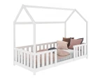Lettino Montessori 80x160 cm a Casetta Bianco e sponde D8