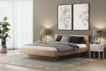 Letto levitante 160x200 rovere artigianale DM2 realizzato con pannello per mobili