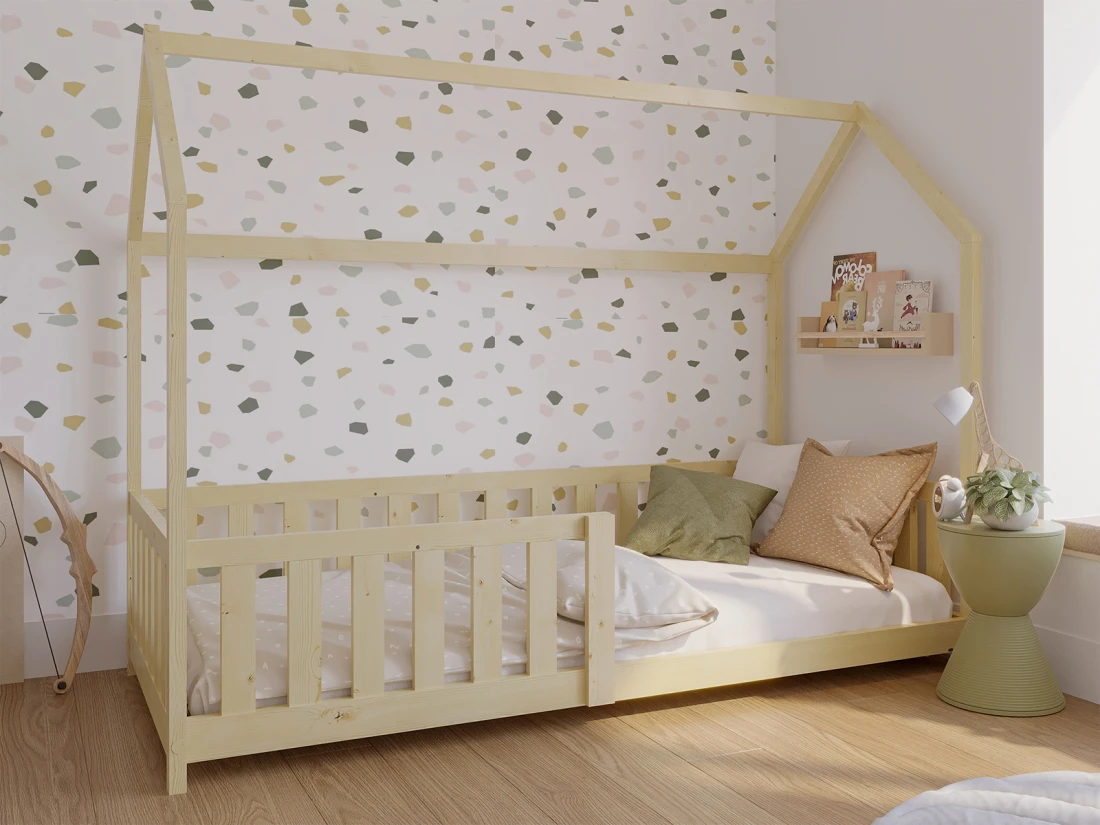 Lettino Montessori 80x160 cm a Casetta Pino e sponde D7