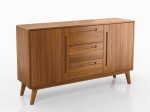 Cassettiera Beskid 3S2D in legno di faggio, larghezza 155 cm, rovere rustico