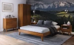 Cassettiera Beskid 3S in legno di faggio, larghezza 90 cm, rovere rustico