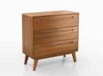 Cassettiera Beskid 3S in legno di faggio, larghezza 90 cm, rovere rustico