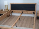 Letto in rovere 140x200cm imbottito Belagio Grigio