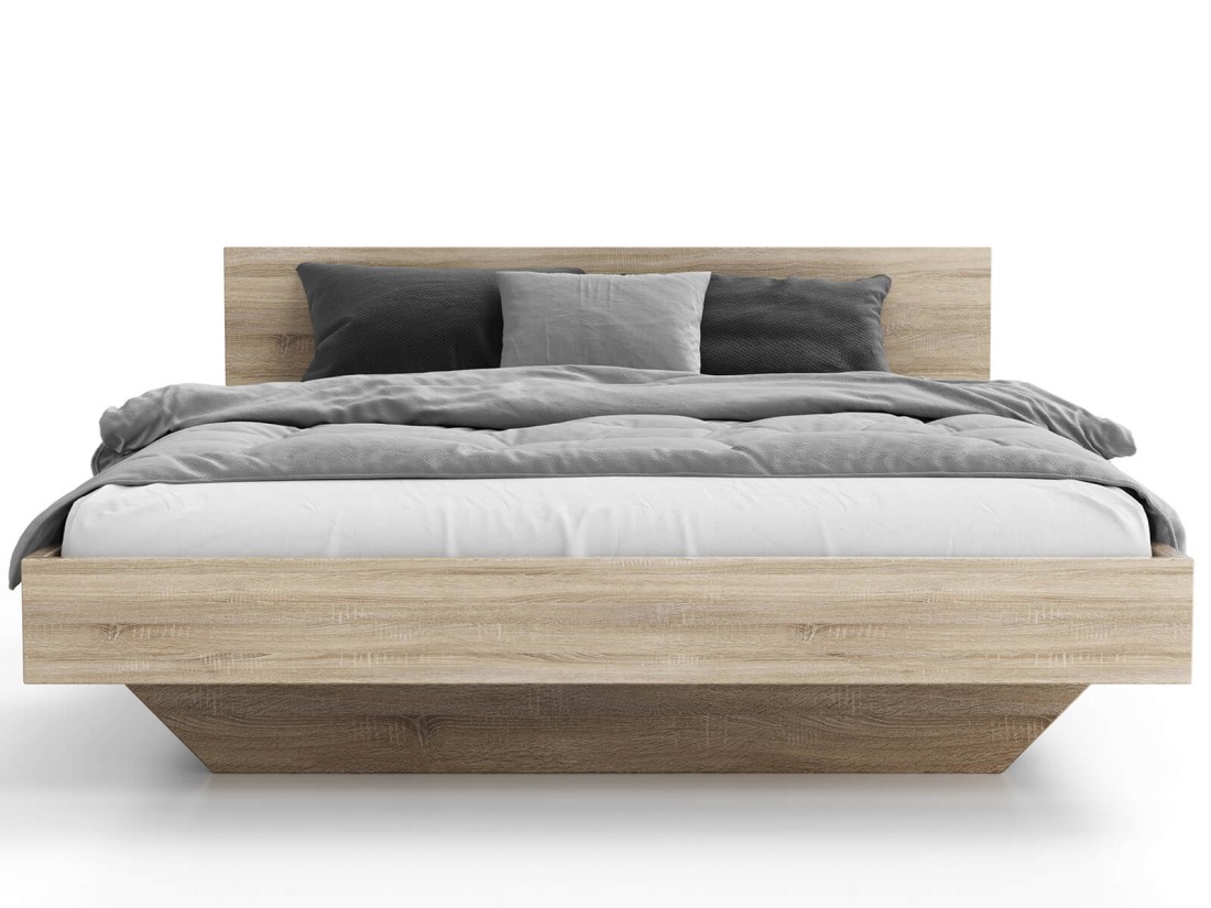 Letto levitante 120x200 rovere sonoma DM2 realizzato con pannello per mobili