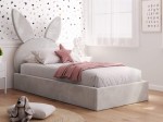 Letto imbottito per bambini 90x200 con struttura in velluto grigio Kids Line 2 Coniglio