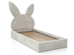 Letto imbottito per bambini 90x200 con struttura in velluto grigio Kids Line 2 Coniglio