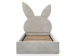 Letto imbottito per bambini 90x200 con struttura in velluto grigio Kids Line 2 Coniglio
