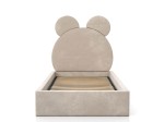 Letto imbottito per bambini con contenitore 90x200 con struttura in velluto beige Kids Line 1 Orsacchiotto