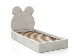 Letto imbottito per bambini con contenitore 90x200 con struttura in velluto grigio Kids Line 1 Orsacchiotto