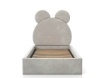 Letto imbottito per bambini con contenitore 90x200 con struttura in velluto grigio Kids Line 1 Orsacchiotto