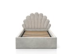Letto imbottito per bambini con contenitore 90x200 con struttura in velluto grigio Kids Line 3 conchiglia di mare