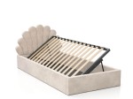 Letto imbottito per bambini con contenitore 90x200 con struttura in velluto beige Kids Line 3 conchiglia di mare