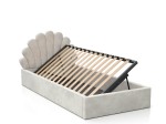 Letto imbottito per bambini con contenitore 90x200 con struttura in velluto grigio Kids Line 3 conchiglia di mare