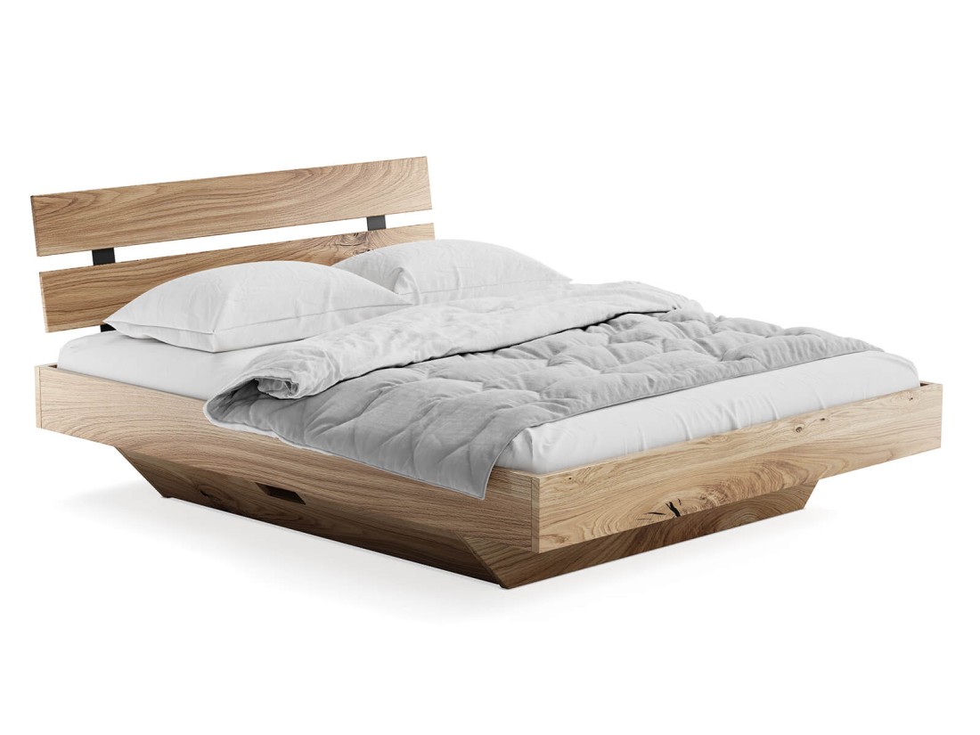 Cassetto sotto un letto in rovere levitante 180x200