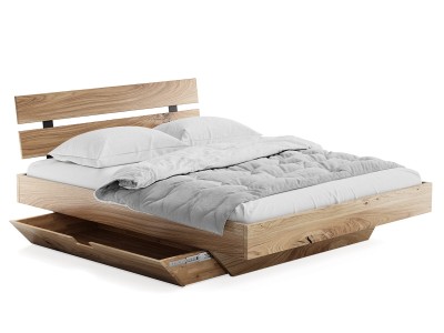 Cassetto sotto un letto in rovere levitante 180x200