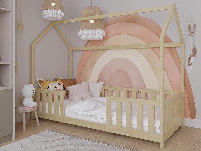 Lettino Montessori 80x160 cm a Casetta Pino e sponde D8