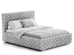 Letto imbottito 160x200 con contenitore PRO line 15 grigio
