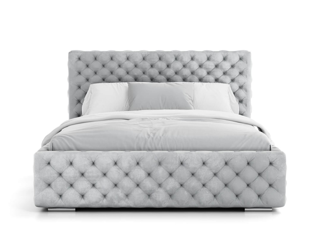 Letto imbottito 160x200 con contenitore PRO line 15 grigio