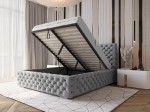 Letto imbottito 160x200 con contenitore PRO line 15 grigio