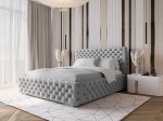 Letto imbottito 160x200 con contenitore PRO line 15 grigio