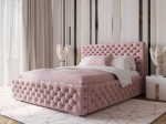 Letto imbottito 160x200 con contenitore PRO line 15 rosa