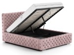 Letto imbottito 160x200 con contenitore PRO line 15 rosa