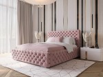 Letto imbottito 160x200 con contenitore PRO line 15 rosa