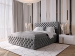 Letto imbottito 140x200 con contenitore PRO line 15 grafite
