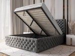 Letto imbottito 140x200 con contenitore PRO line 15 grafite