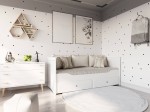 Letto divano 80x200 bianco con 2 cassetti Helmes