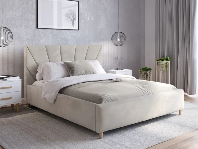 Letto imbottito 120x200 scandinavo Scandi Line 3 Velvet Grigio