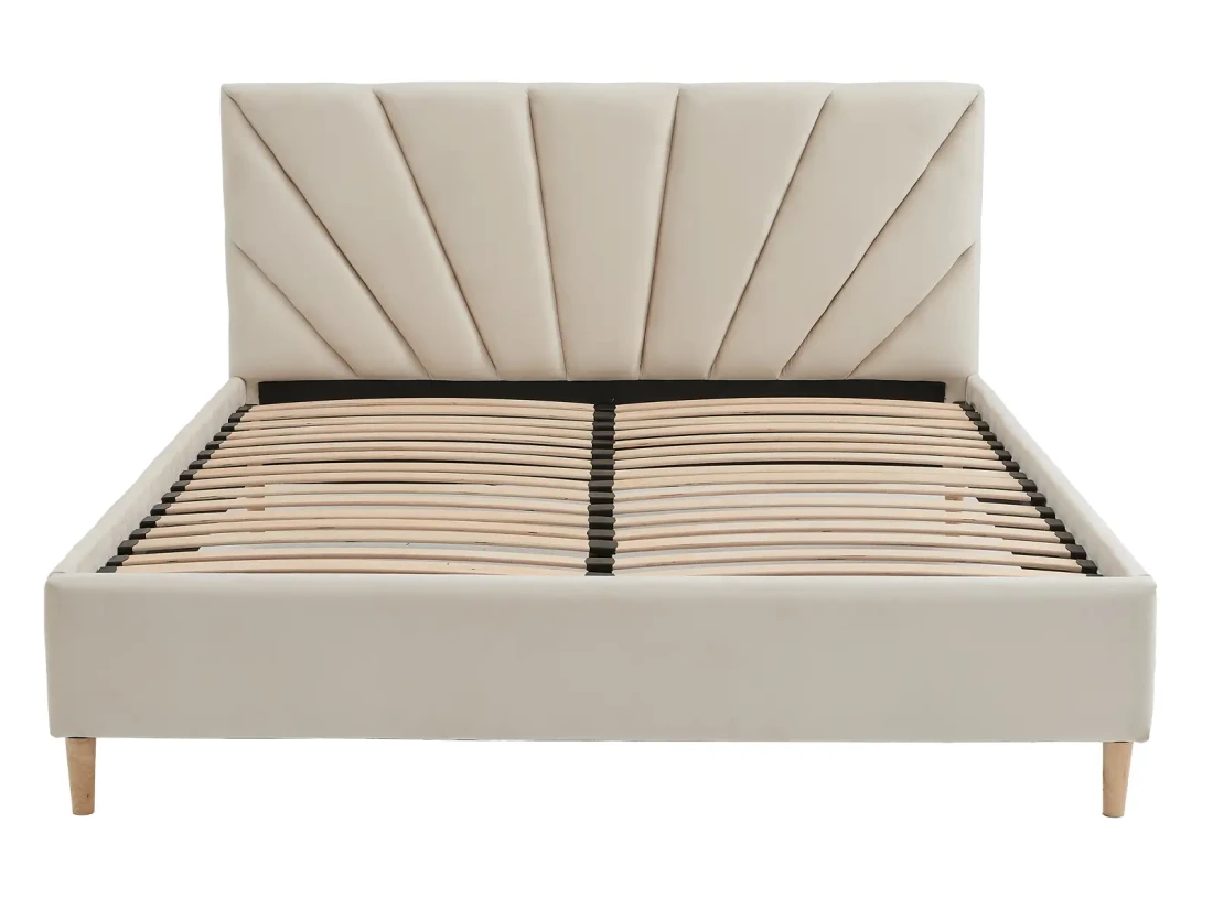 Letto imbottito 120x200 scandinavo Scandi Line 3 Velvet Beige