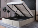 Letto singolo 120x200 imbottito con contenitore TOP line 7 Velvet Grigio