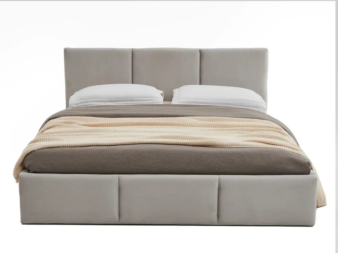 Letto singolo 120x200 imbottito con contenitore TOP line 7 Velvet Grigio