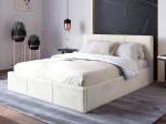 Letto matrimoniale 160x200 imbottito con contenitore TOP line 7 Velvet Beige