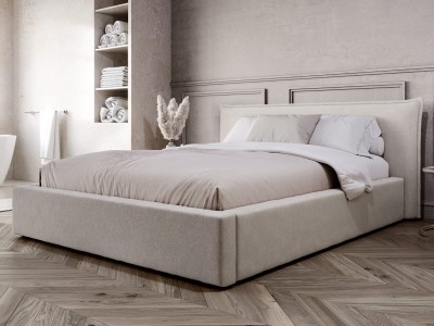 Letto imbottito 140x200 con contenitore beige PRO line 19 Soro 21