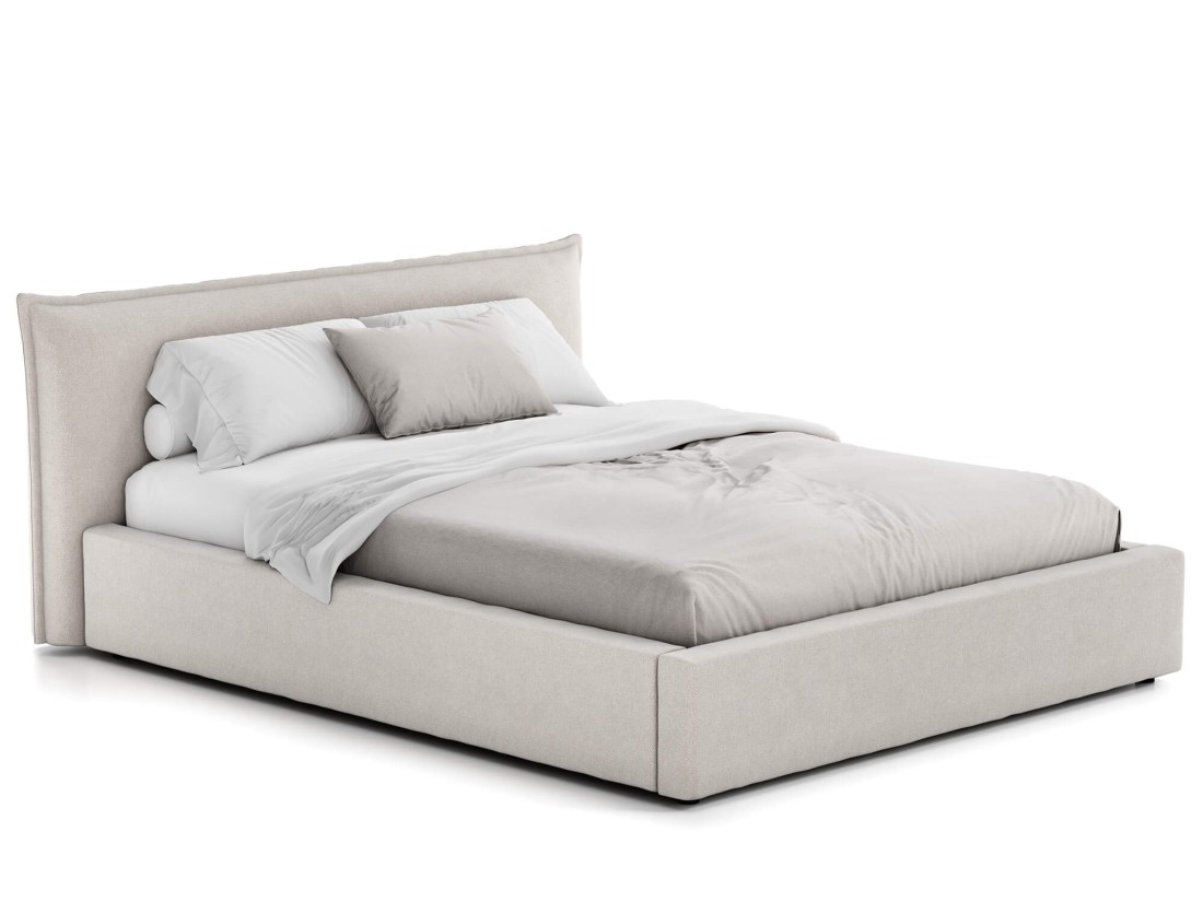 Letto imbottito 160x200 con contenitore beige PRO line 19 Soro 21